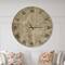 Designart 'Antique Old Paper Style Farmhouse Wall Clock